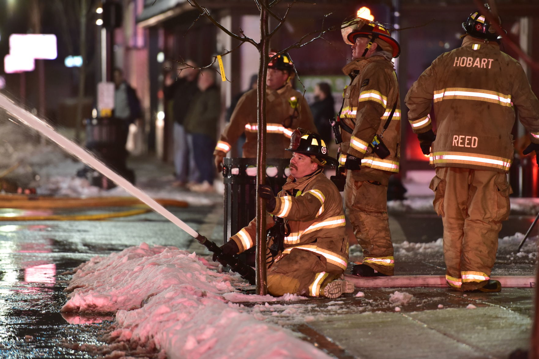 Crews battle fire at the Copper Penny